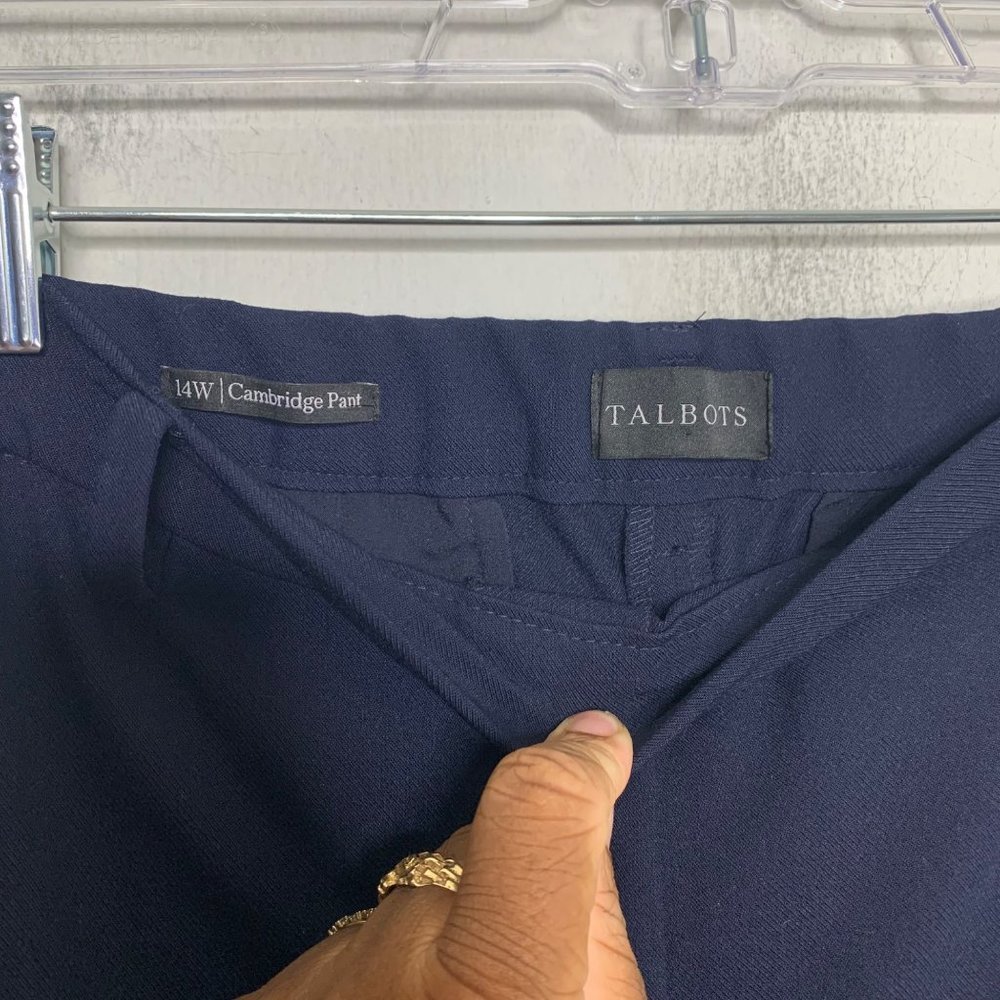 Talbots Cambridge Pants Size 14W Navy Blue Business Office Work - Picture 8 of 10
